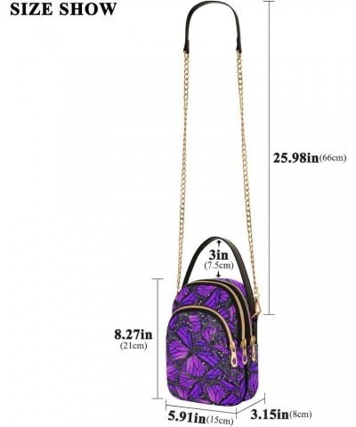 Cell Phone Purse Butterfly Purple Crossbody Handbag Durable Shoulder Bag Sturdy Travel Pouch Compact Chic Bag for Women Every...