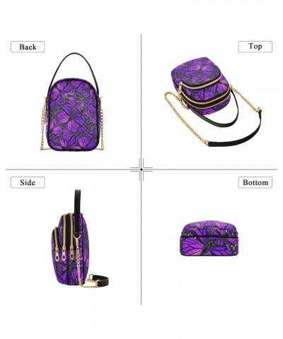 Cell Phone Purse Butterfly Purple Crossbody Handbag Durable Shoulder Bag Sturdy Travel Pouch Compact Chic Bag for Women Every...