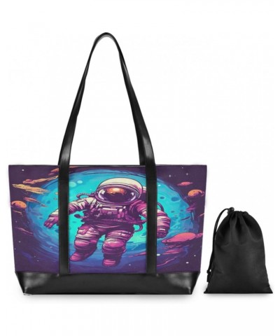 Astronaut Space Tote Bag for Women Big Capacity Shoulder Bag with Compartments Tote Large Purses Handbags for Office Travel G...