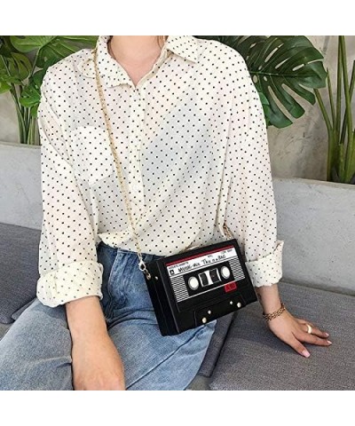 Vintage Radio Clutch Handbag Leather Top Handle Crossbody Shoulder Bag A-black $12.03 Shoulder Bags