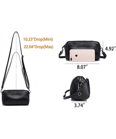 Small Leather Crossbody Bag, Zipper Clutch Phone Shoulder Wristlet Wallet Clutch Purse for Women Z Black-1 $20.99 Clutches