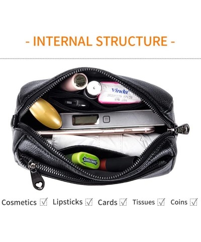 Small Leather Crossbody Bag, Zipper Clutch Phone Shoulder Wristlet Wallet Clutch Purse for Women Z Black-1 $20.99 Clutches