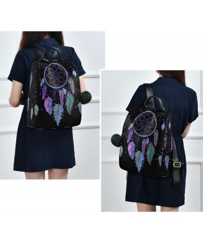 Cyan Mint Marble Backpack Purse for Women Rucksack Anti Theft Fashion Travel Lightweight Ladies Shoulder Bag Dreamcatcher Bla...