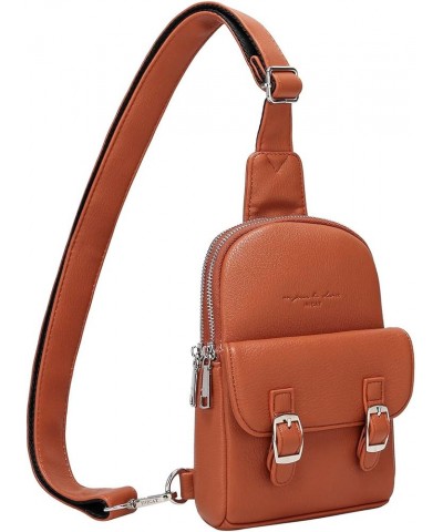 INICAT Small Sling Bag Crossbody Vegan Leather Fanny Packs for Women Women Fashionable Chest Bag for Travel Orange Red $10.50...