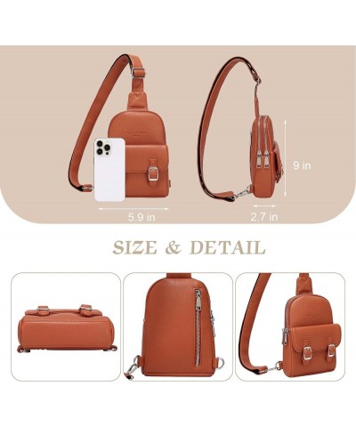 INICAT Small Sling Bag Crossbody Vegan Leather Fanny Packs for Women Women Fashionable Chest Bag for Travel Orange Red $10.50...