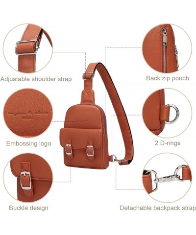 INICAT Small Sling Bag Crossbody Vegan Leather Fanny Packs for Women Women Fashionable Chest Bag for Travel Orange Red $10.50...