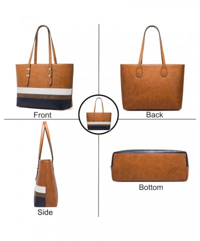 Handbags for Women Shoulder Bags Color Matching Tote Satchel Hobo 4pcs Purse Set Blue $25.64 Totes