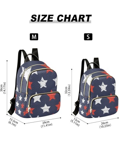 4th of July Women Backpack Grunge Red White Stars Anti-Theft Travel Backpack Lightweight Handbag Roomy Weekend Bag Everyday U...