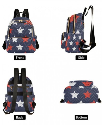 4th of July Women Backpack Grunge Red White Stars Anti-Theft Travel Backpack Lightweight Handbag Roomy Weekend Bag Everyday U...