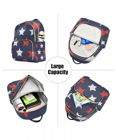 4th of July Women Backpack Grunge Red White Stars Anti-Theft Travel Backpack Lightweight Handbag Roomy Weekend Bag Everyday U...