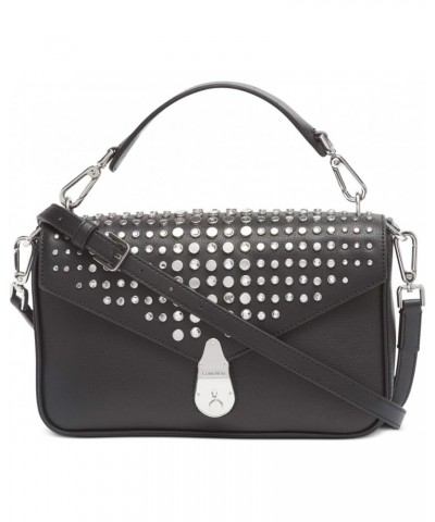 Leather Lock Shoulder Bag Black $111.89 Shoulder Bags