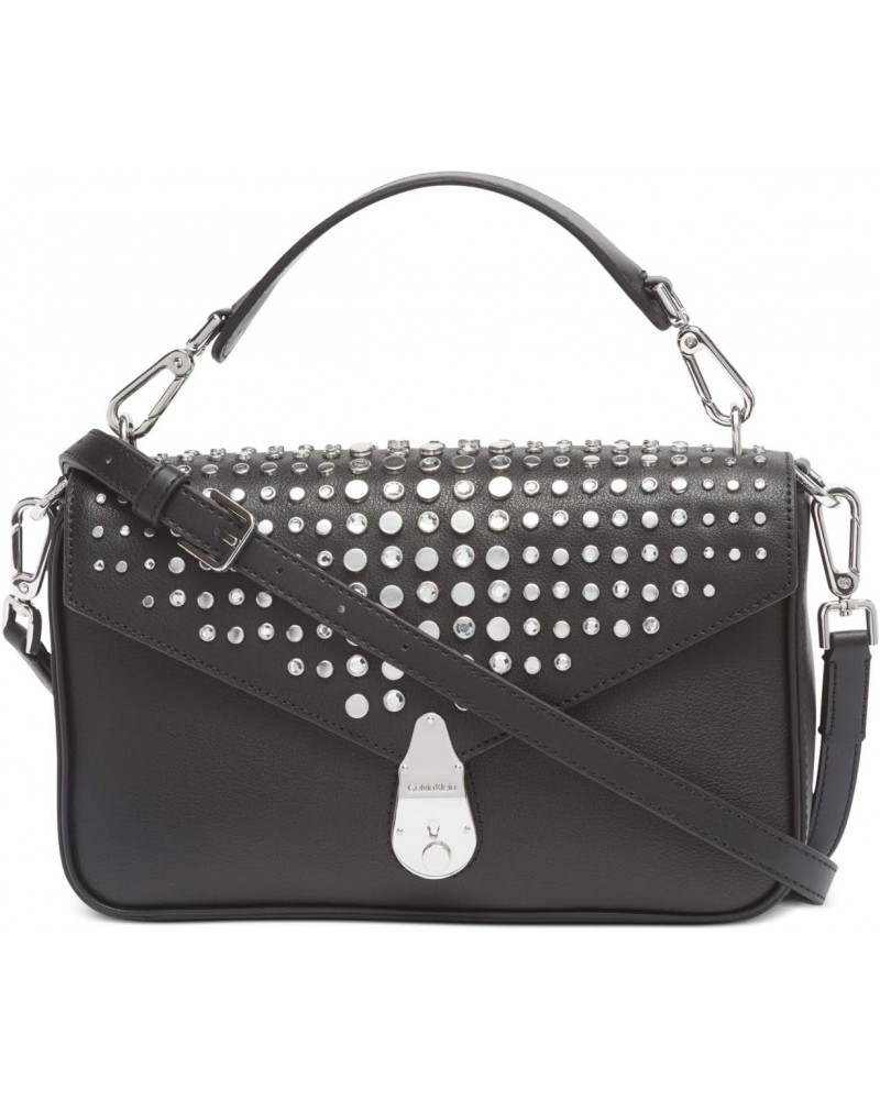 Leather Lock Shoulder Bag Black $111.89 Shoulder Bags