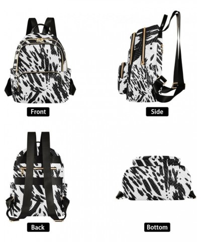 Two Pandas in Pockets Women's Backpack, Daily Backpack, Festival Backpack for Women, S Black White Zebra Fur Small $14.95 Bac...