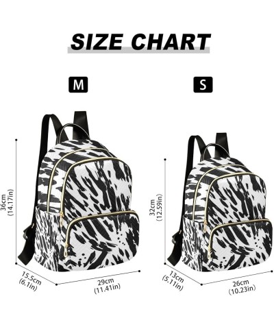 Two Pandas in Pockets Women's Backpack, Daily Backpack, Festival Backpack for Women, S Black White Zebra Fur Small $14.95 Bac...