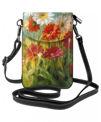 Watercolor Wild Flowers Crossbody Wallet Phone Bag for Women Mini Shoulder Bag Cell Phone Purse $13.93 Crossbody Bags