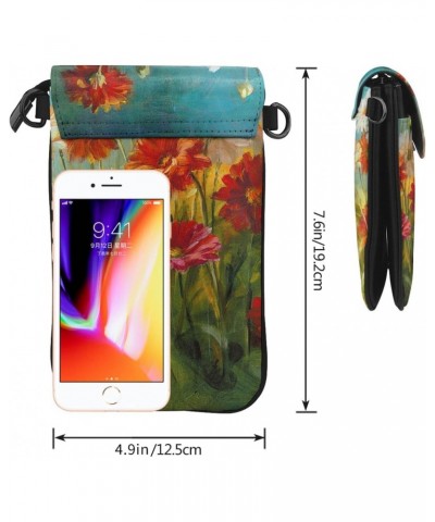 Watercolor Wild Flowers Crossbody Wallet Phone Bag for Women Mini Shoulder Bag Cell Phone Purse $13.93 Crossbody Bags