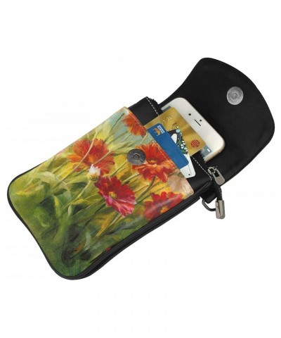 Watercolor Wild Flowers Crossbody Wallet Phone Bag for Women Mini Shoulder Bag Cell Phone Purse $13.93 Crossbody Bags