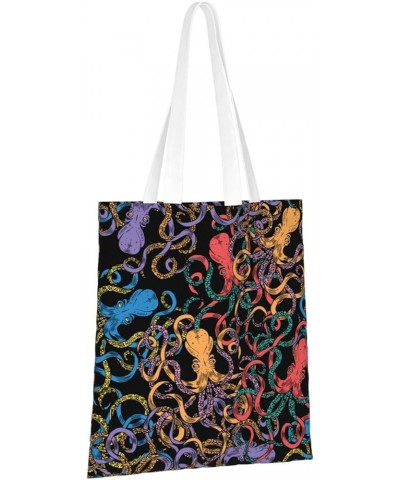 Octopuses Single Shoulder Fashion Canvas Tote Shopping Bags Handbags For Men And Women Octopuses20 $10.93 Totes