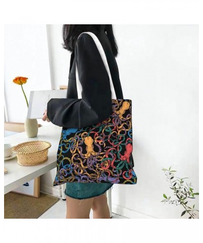 Octopuses Single Shoulder Fashion Canvas Tote Shopping Bags Handbags For Men And Women Octopuses20 $10.93 Totes