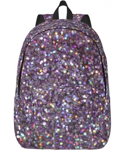 Sequin Pattern Print Unisex Canvas Backpack Cute Backpack For Travel Sports Casual Aesthetic Backpack Black Medium $17.38 Bac...