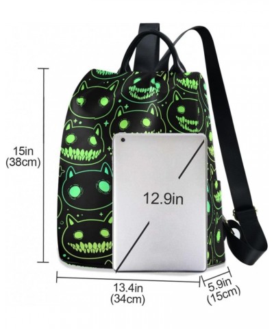 Bright Green Cat Backpack for Women, Fashion Anti Theft Casual Daypack Shoulder Bag Purse for Travel Work 15 inches $23.36 Ba...