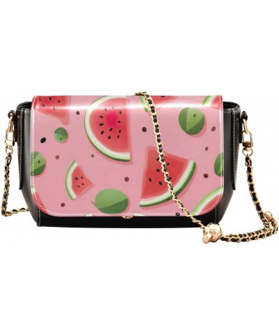 Delicious Watermelon Crossbody Bag for Women Girls,Leather Cross Body Purses Chain Strap Handbags Shoulder Bag $22.39 Crossbo...