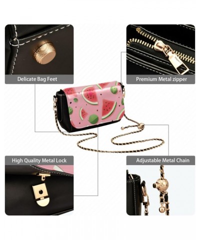 Delicious Watermelon Crossbody Bag for Women Girls,Leather Cross Body Purses Chain Strap Handbags Shoulder Bag $22.39 Crossbo...