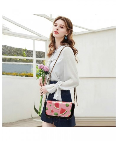 Delicious Watermelon Crossbody Bag for Women Girls,Leather Cross Body Purses Chain Strap Handbags Shoulder Bag $22.39 Crossbo...