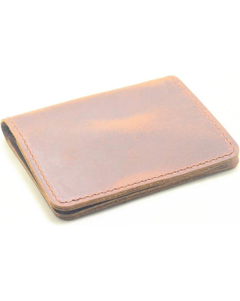 Leather Distressed Slim Bifold Wallet Brown Brown $15.30 Wallets