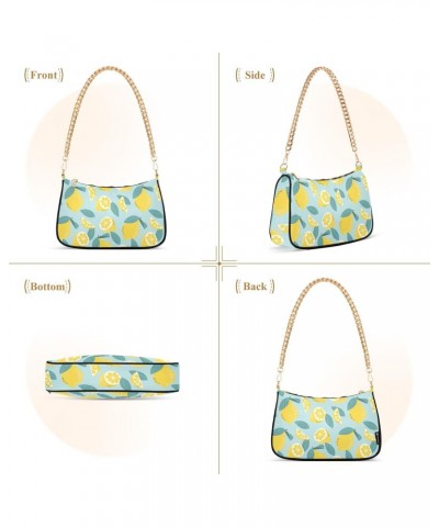 Lemons Women Shoulder Bag Clutch Chain Purse Handbags with Zipper Pocket Tote Hobo Bag for Party Travel $17.39 Totes