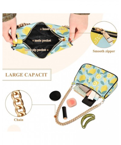 Lemons Women Shoulder Bag Clutch Chain Purse Handbags with Zipper Pocket Tote Hobo Bag for Party Travel $17.39 Totes