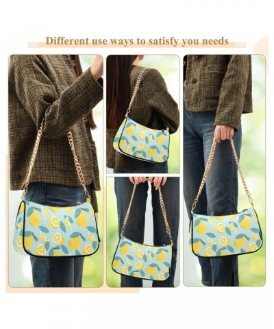 Lemons Women Shoulder Bag Clutch Chain Purse Handbags with Zipper Pocket Tote Hobo Bag for Party Travel $17.39 Totes