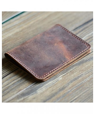 Leather Distressed Slim Bifold Wallet Brown Brown $15.30 Wallets