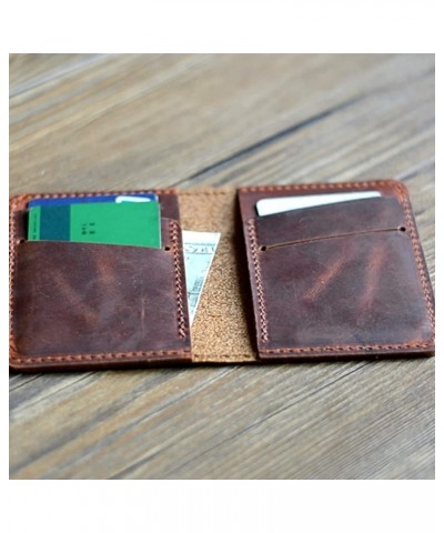 Leather Distressed Slim Bifold Wallet Brown Brown $15.30 Wallets