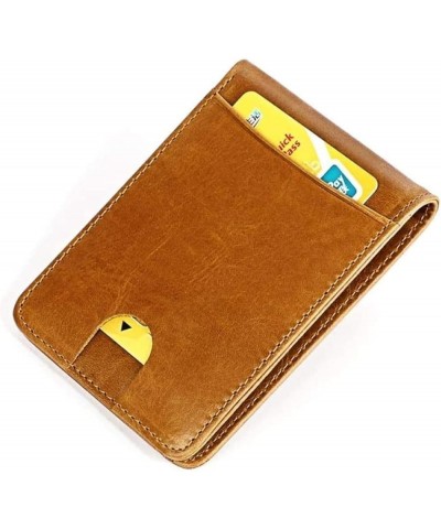 Blocking Short Man Wallet Mini Women Money Bag Cowhide Credit Card Holder Small Purse for Male (Color : Blue) Brown $52.19 Wa...