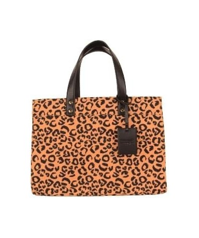 Leopard Box Tote Handbag with Canvas and Leather Handle, 13.50-inch Width, Gift, Everyday Use $30.55 Totes