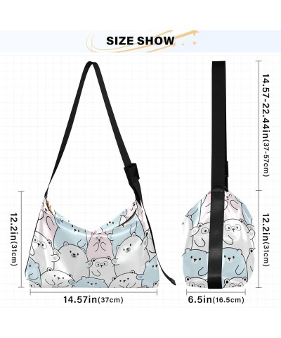 Cute Bulldog Hobo Leather Bags for Women Large Crossbody Purse Stylish Animal Print Shoulder Handbag Purse Cute Fat Bear $14....