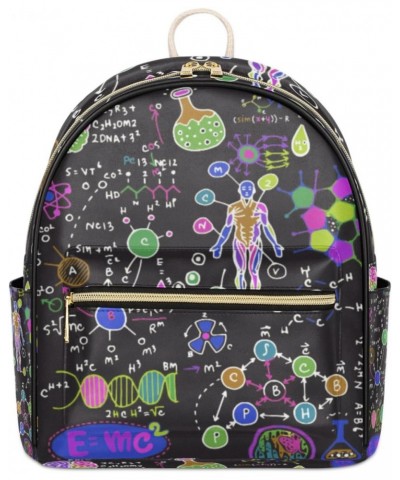 Educational Physics Mathematics Mini Backpack Purse for Women Teen Girls, Education Leather Small Backpack Lightweight Casual...