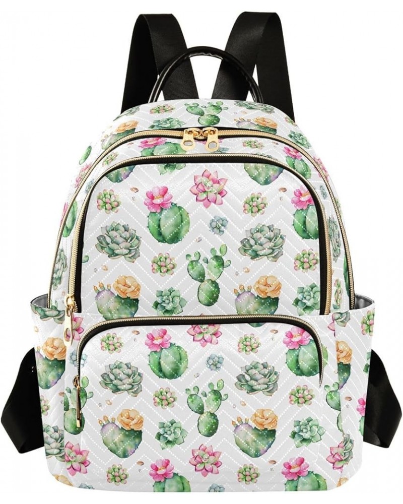 Mini Backpack for Women, Colorful Succulents Plants Travel Backpack Purse for Ladies, Small Bookbag Daypack Shoulder Bag M Mu...