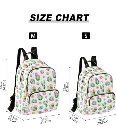 Mini Backpack for Women, Colorful Succulents Plants Travel Backpack Purse for Ladies, Small Bookbag Daypack Shoulder Bag M Mu...