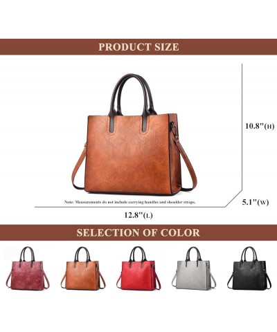 PU Leather Purses and Handbags for Women, Vintage Large Capacity Satchel Work Business Square Crossbody Shoulder Bags Grey $3...