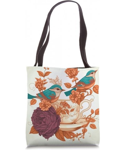 tea time cup morning tea lover cute joyful Tote Bag 16 inches $9.24 Totes