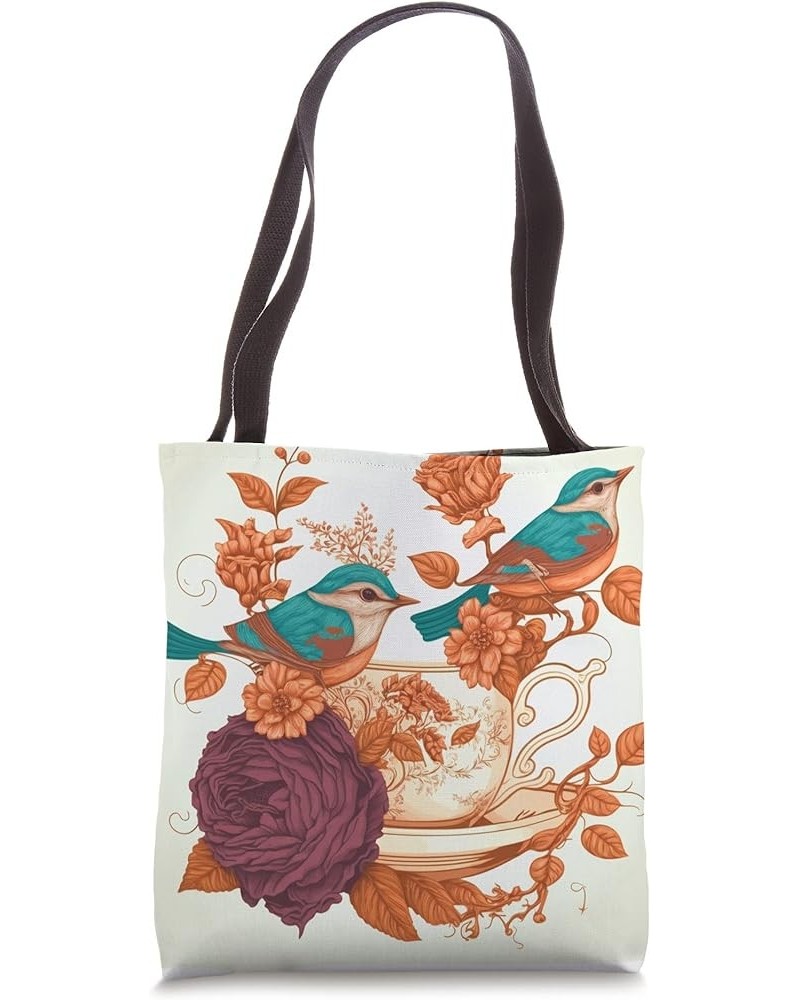 tea time cup morning tea lover cute joyful Tote Bag 16 inches $9.24 Totes