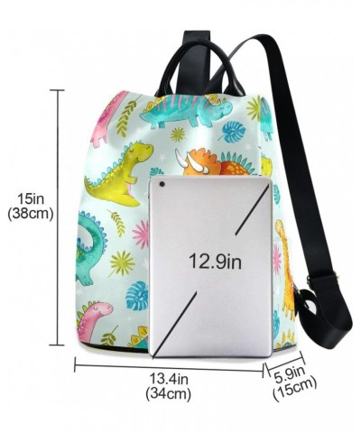 Backpack Purse for Women Fashion Travel Anti-theft Colorful Dinosaur Daypack Casual Shoulder Bag Medium Size $25.22 Backpacks