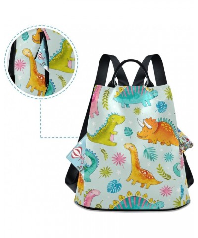 Backpack Purse for Women Fashion Travel Anti-theft Colorful Dinosaur Daypack Casual Shoulder Bag Medium Size $25.22 Backpacks