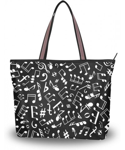 Women's Tote Shoulder Bag Top Handle Big Capacity Handbag Music Note5 $9.46 Totes