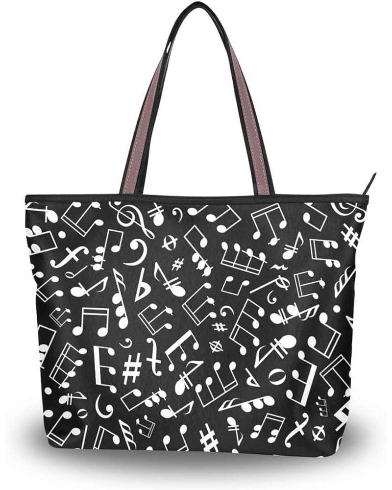 Women's Tote Shoulder Bag Top Handle Big Capacity Handbag Music Note5 $9.46 Totes