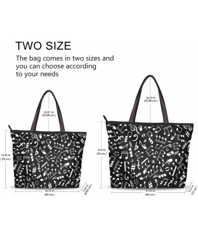 Women's Tote Shoulder Bag Top Handle Big Capacity Handbag Music Note5 $9.46 Totes