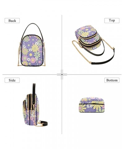 Leopard Print Design Phone Bag with Strap PU Leather Woman Shoulder Handbag Quilted Crossbody Wallet Bag Colorful Floral Groo...