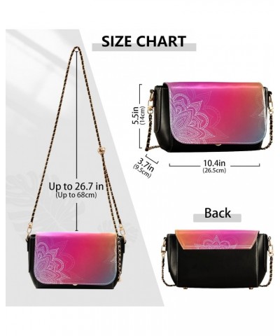 White Mandala Gradient Crossbody Bags for Women, Trendy Small Shoulder Bag, PU Leather Clutch Purse Underarm Handbag Satchel ...